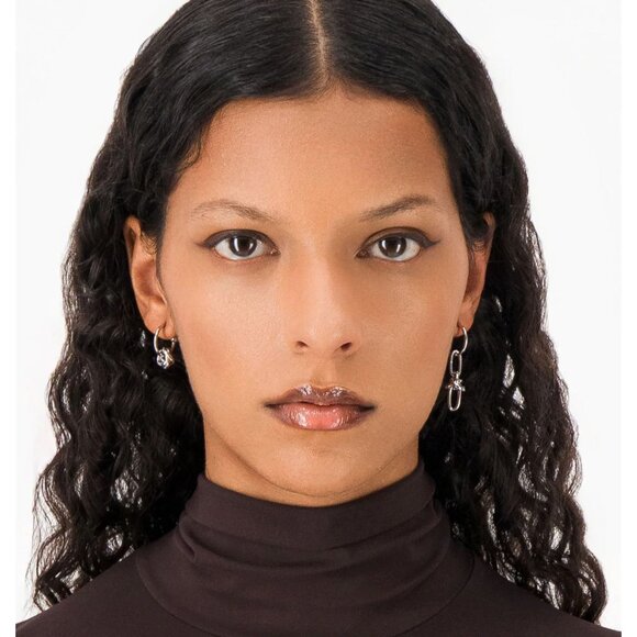 JUSTINE CLENQUET Daria Earrings Silver EUC $54 - Picture 3 of 5